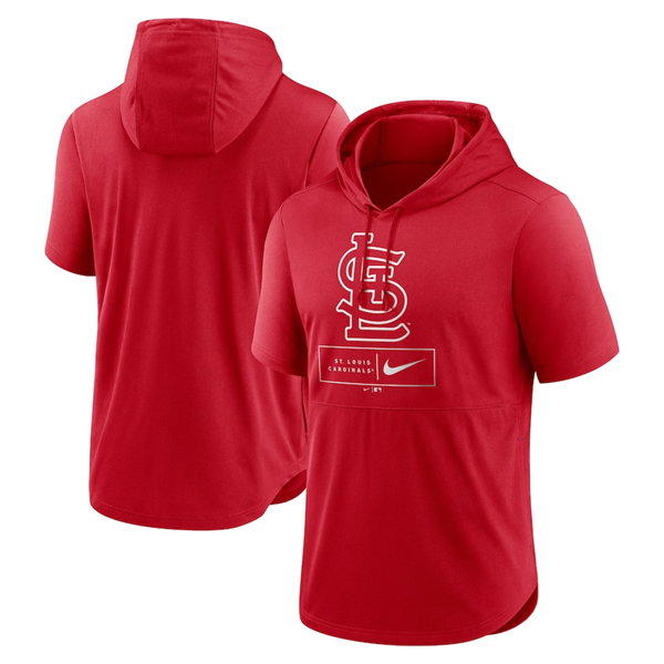 Men's St. Louis Cardinals Red Short Sleeve Pullover Hoodie